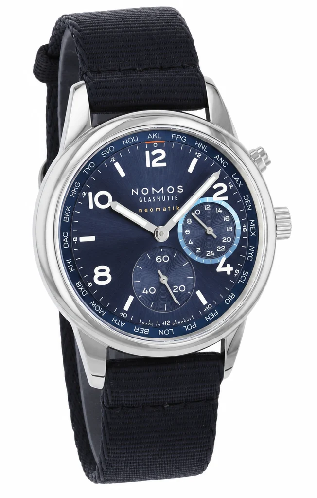 NOMOS Glashütte Club Sport Neomatik Weltzeit Blau