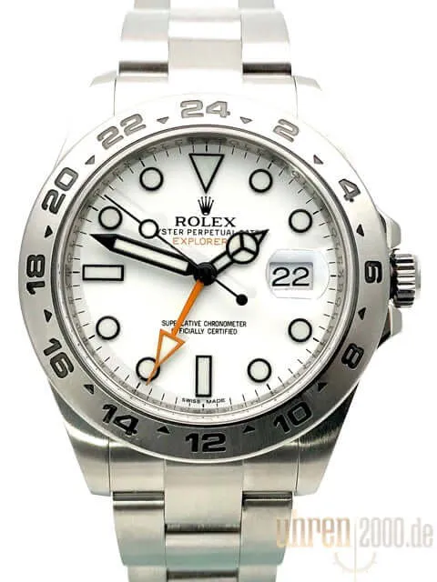 Rolex Explorer II 42 Edelstahl 216570 aus 2013 weißes Zifferblatt