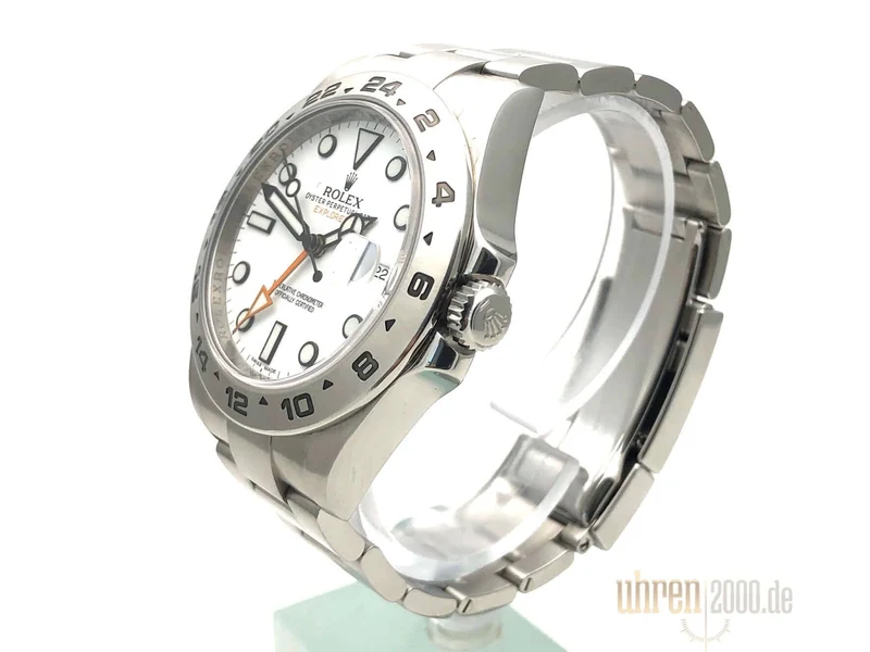 Rolex Explorer II 42 Edelstahl 216570 aus 2013 weißes Zifferblatt