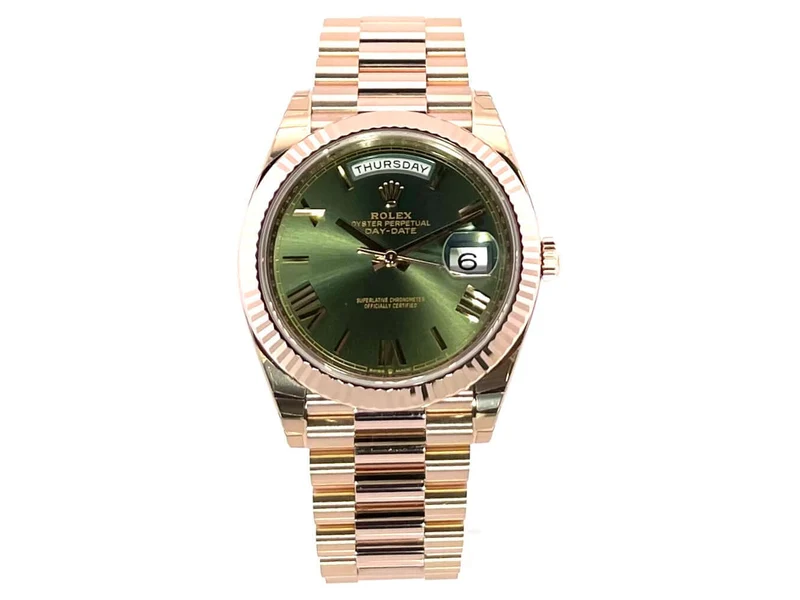 Rolex Day-Date 40 Everose-Gold 228235 Oliv Römisch