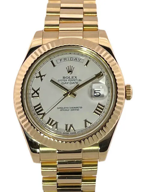 Rolex Day-Date II 218238 Gelbgold Weiß Römisch