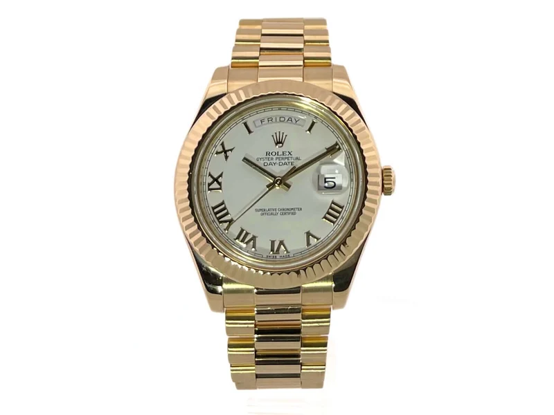 Rolex Day-Date II 218238 Gelbgold Weiß Römisch