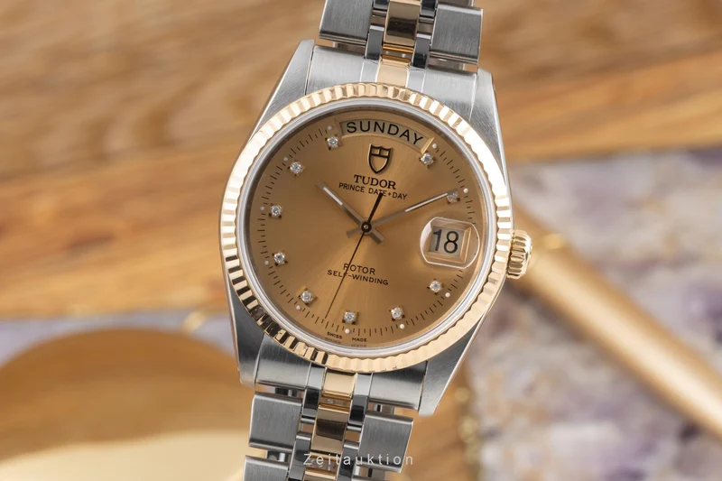 Tudor Date-Day steel / gold automatic men's watch 76213 [2600969]