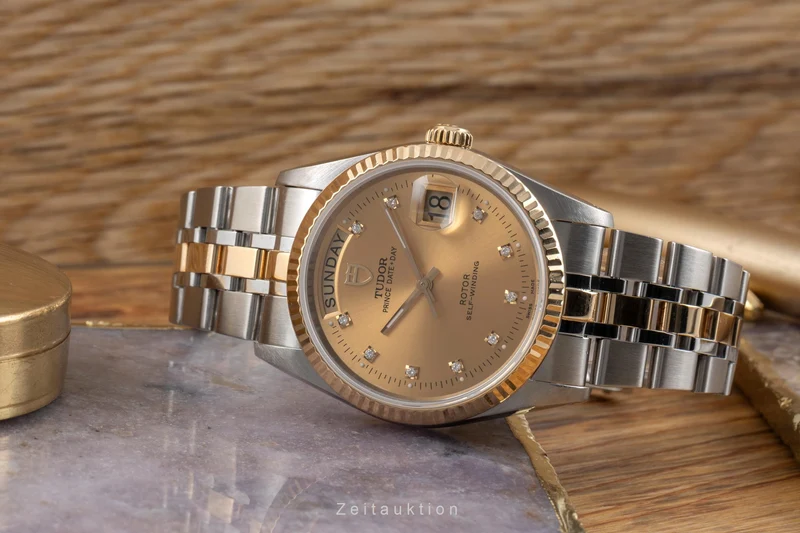 Tudor Date-Day steel / gold automatic men's watch 76213 [2600969]