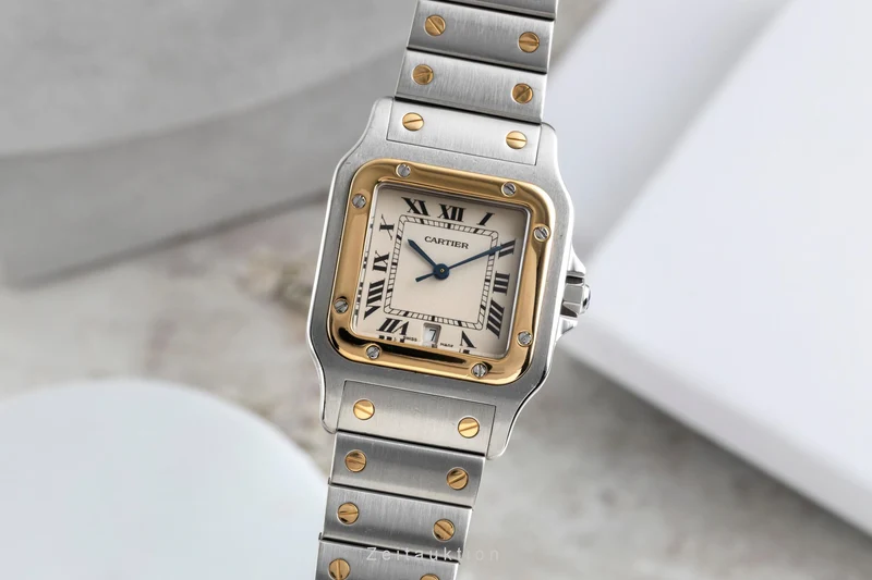 Cartier Santos steel / gold quartz men's watch W20011C4 [2601012]
