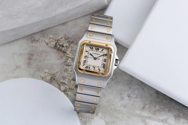 Cartier Santos steel / gold quartz men's watch W20011C4 [2601012]