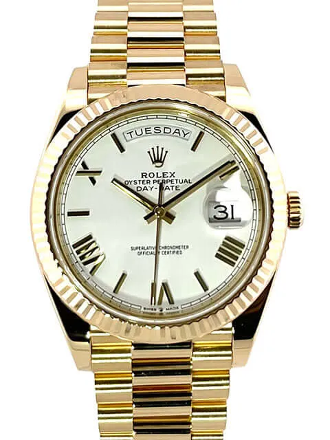 Rolex Day-Date 40 Gelbgold 228238 Weiß Römisch