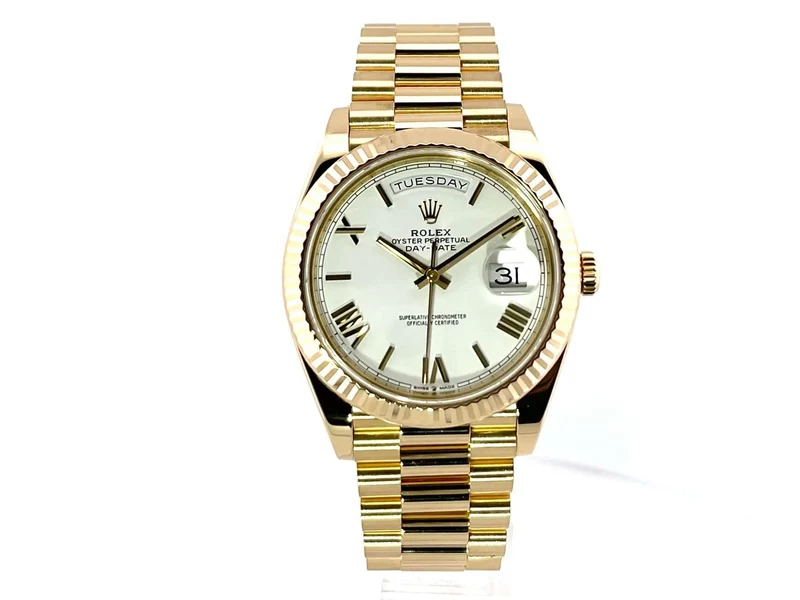 Rolex Day-Date 40 Gelbgold 228238 Weiß Römisch