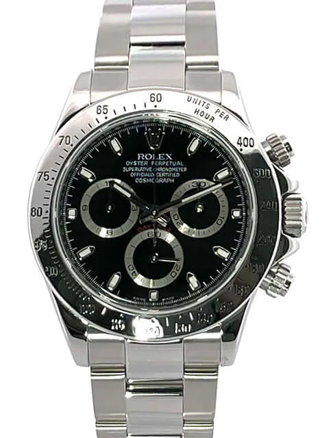 Rolex Daytona Edelstahl 116520 Schwarz aus 2007