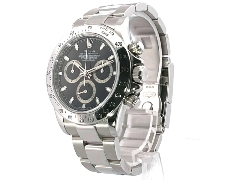 Rolex Daytona Edelstahl 116520 Schwarz aus 2007
