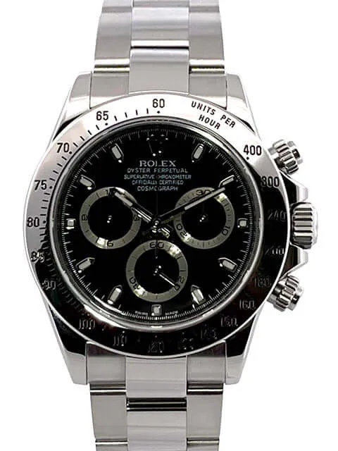 Rolex Daytona Edelstahl 116520 Schwarz aus 2009