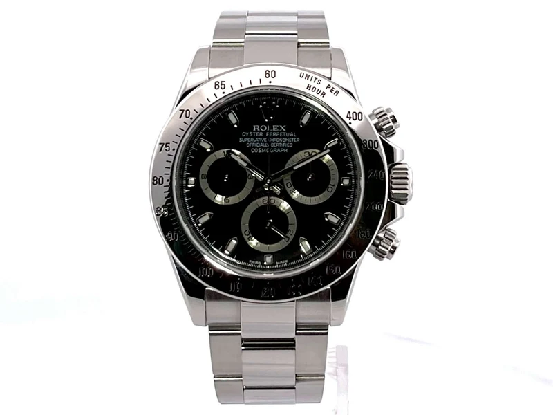 Rolex Daytona Edelstahl 116520 Schwarz aus 2009
