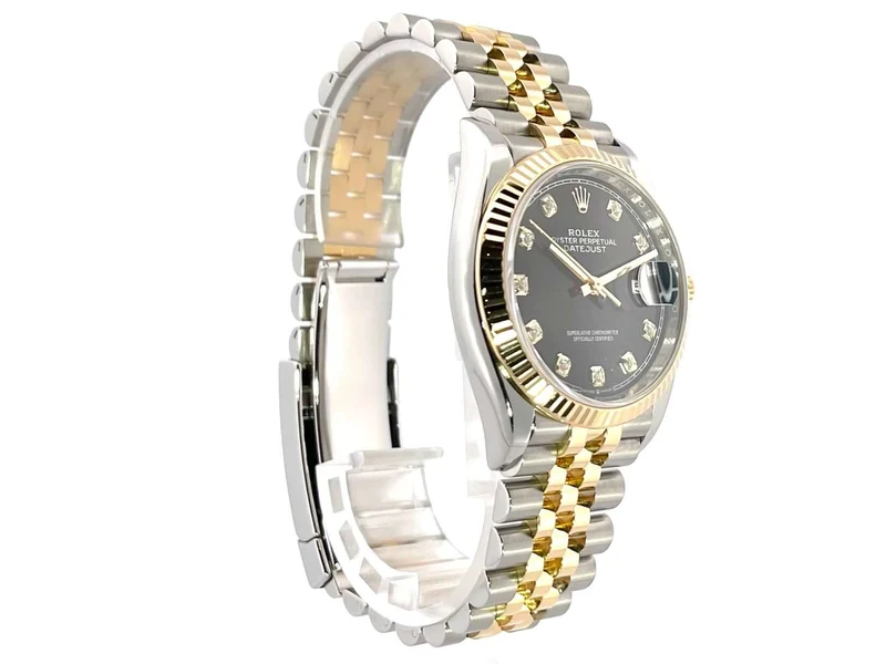 Rolex Datejust 36 126233 Schwarz Diamant Jubile-Band
