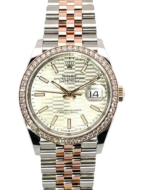 Rolex Datejust 36 126281RBR Silber Riffelmuster Jubile-Band