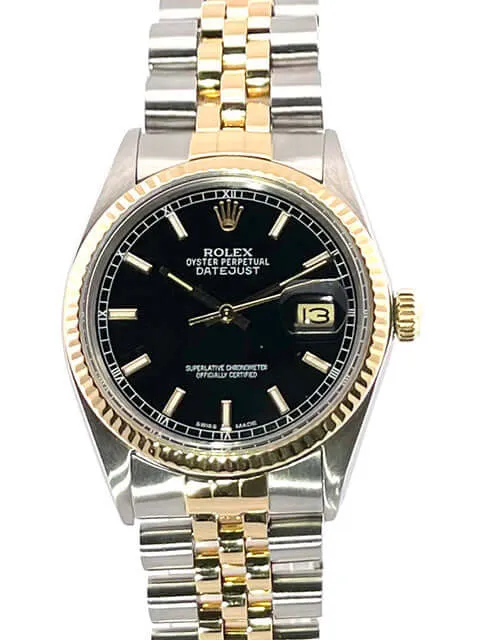 Rolex Datejust 36 Edelstahl - Gelbgold 16013 Schwarz