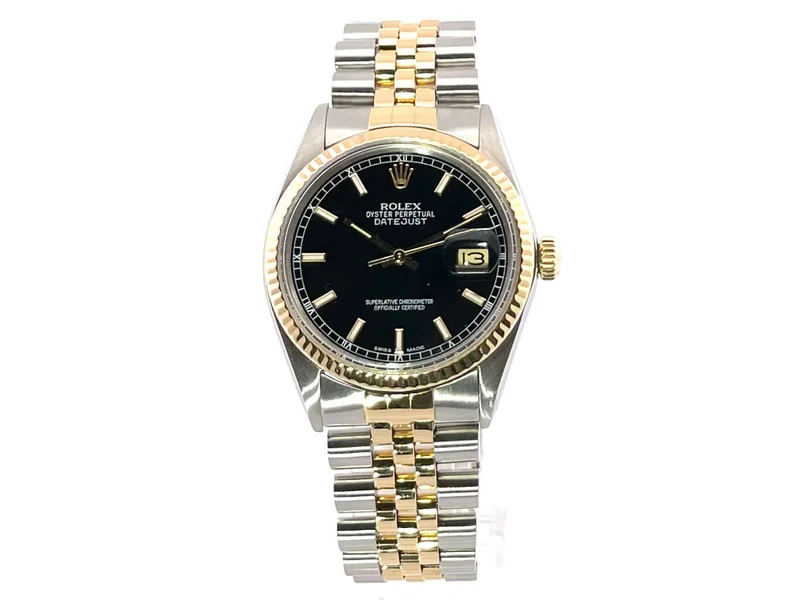 Rolex Datejust 36 Edelstahl - Gelbgold 16013 Schwarz