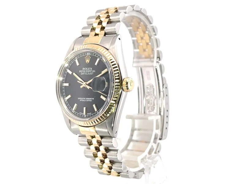 Rolex Datejust 36 Edelstahl - Gelbgold 16013 Schwarz