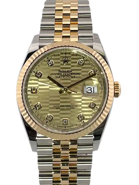Rolex Datejust 36 126233 Golden Riffel Diamant Jubile-Band