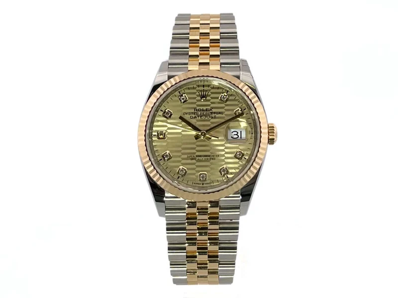 Rolex Datejust 36 126233 Golden Riffel Diamant Jubile-Band