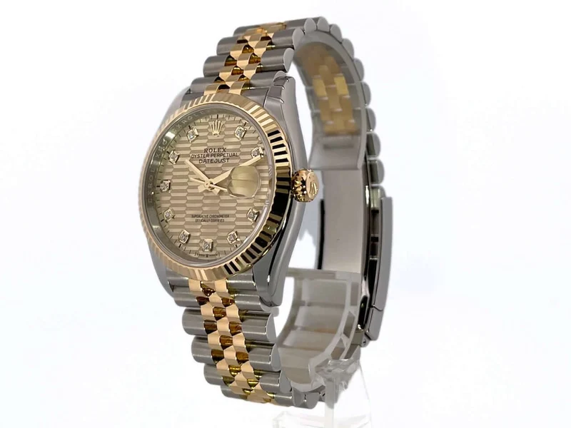 Rolex Datejust 36 126233 Golden Riffel Diamant Jubile-Band