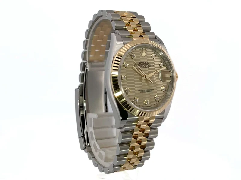 Rolex Datejust 36 126233 Golden Riffel Diamant Jubile-Band