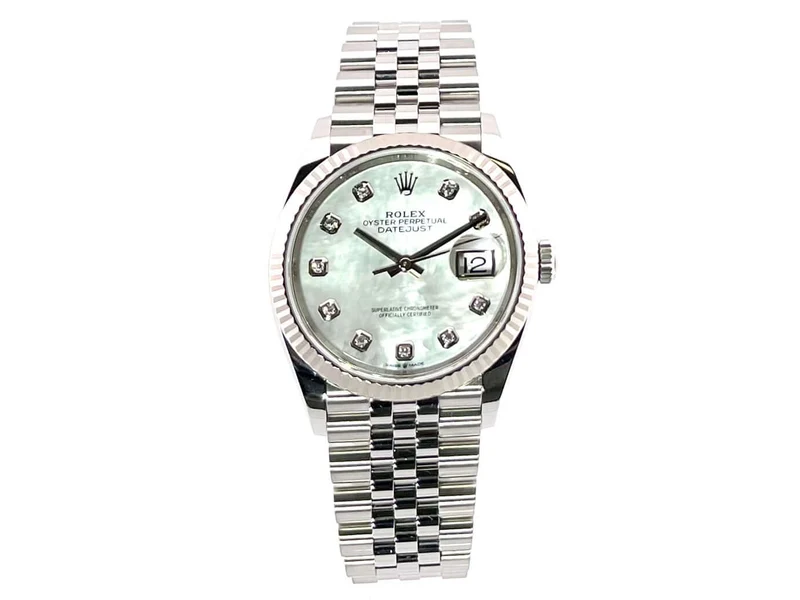 Rolex Datejust 36 Oystersteel Weißgold 126234 Perlmutt Diamant Jubile-Band