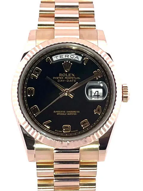 Rolex Day-Date 36 Everose-Gold 118235 Schwarz Arabisch