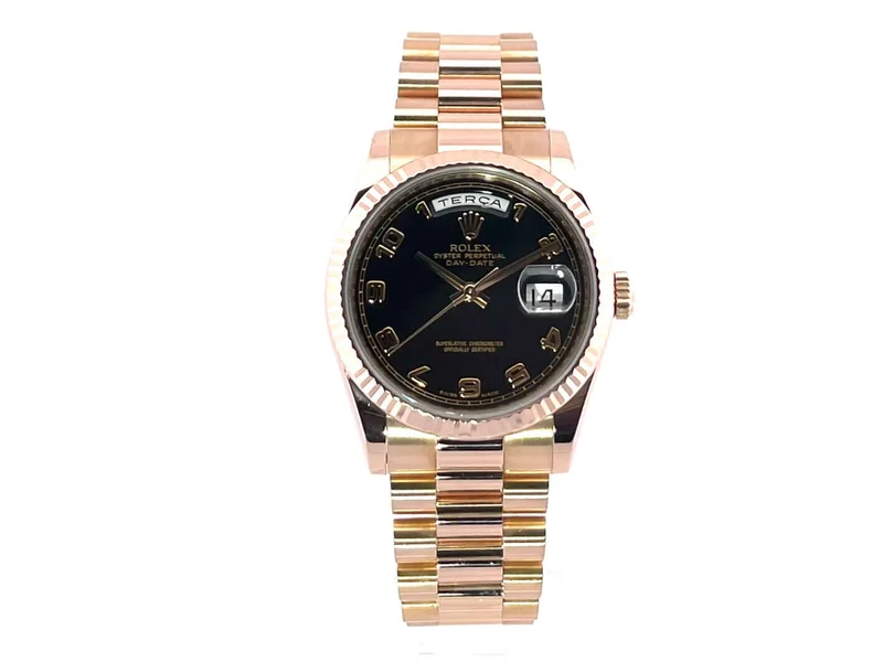 Rolex Day-Date 36 Everose-Gold 118235 Schwarz Arabisch