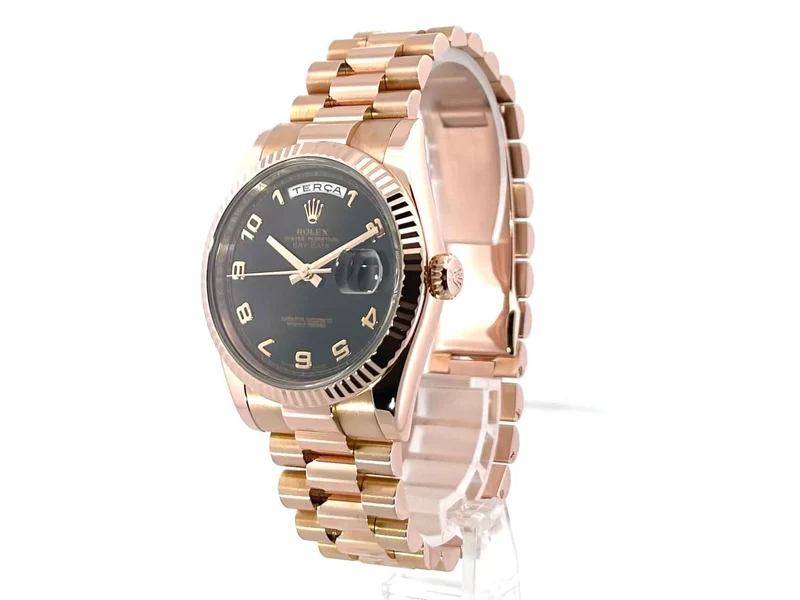 Rolex Day-Date 36 Everose-Gold 118235 Schwarz Arabisch