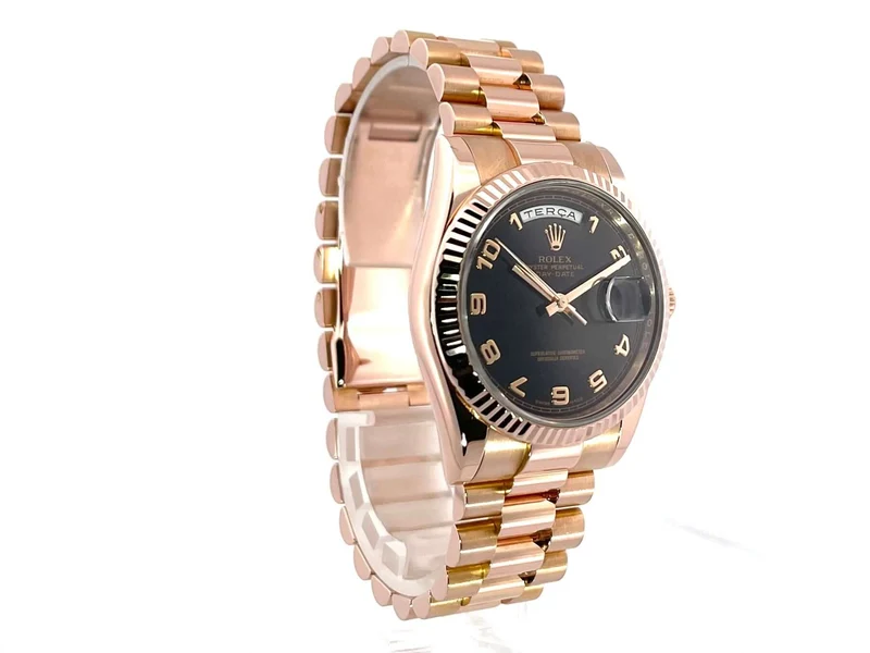 Rolex Day-Date 36 Everose-Gold 118235 Schwarz Arabisch