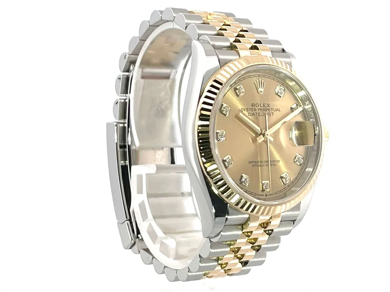 Rolex Datejust 36 126233 Champagner Diamant Jubile-Band aus 2020