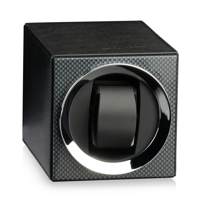 Heisse & Söhne Uhrenbeweger Moon Carbon Lack/Leder Schwarz