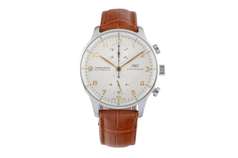 IWC Portugieser chronograph steel automatic men's watch IW371445 LP: 9100EUR [2601317]