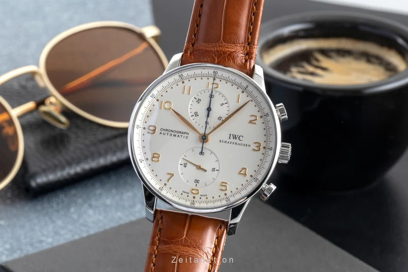 IWC Portugieser chronograph steel automatic men's watch IW371445 LP: 9100EUR [2601317]