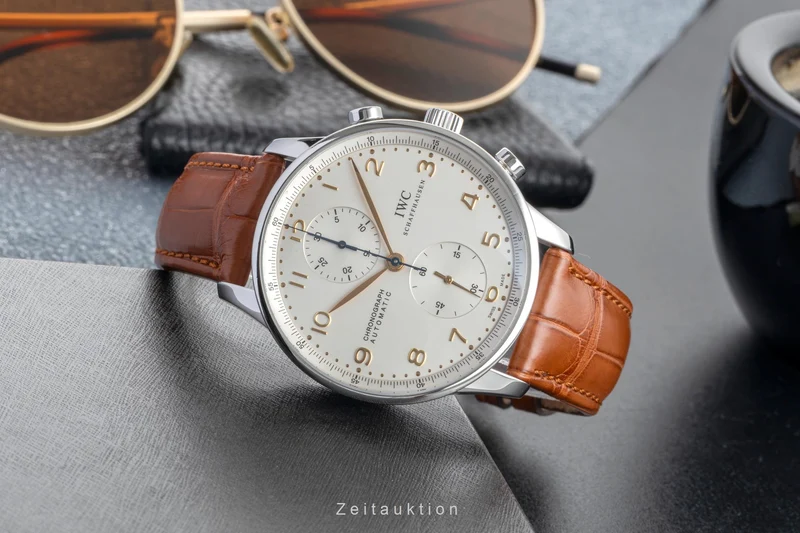 IWC Portugieser chronograph steel automatic men's watch IW371445 LP: 9100EUR [2601317]