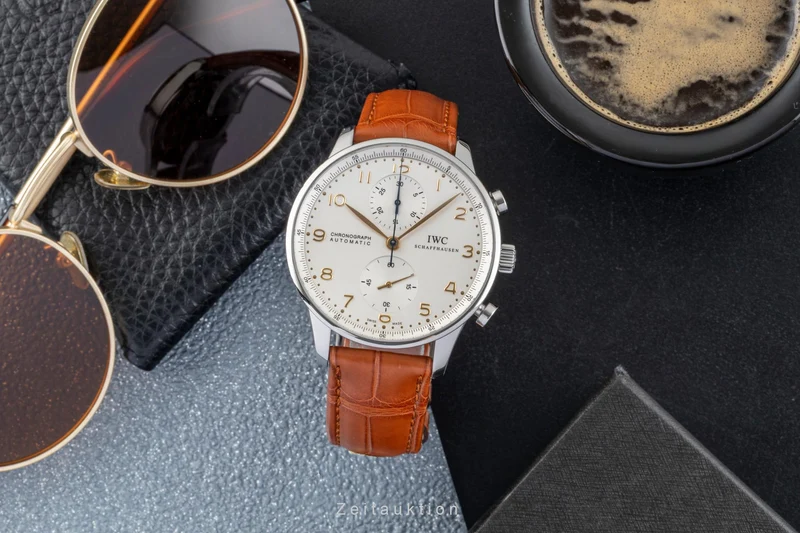 IWC Portugieser chronograph steel automatic men's watch IW371445 LP: 9100EUR [2601317]