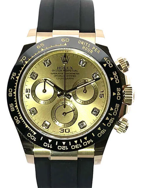 Rolex Daytona 116518LN Gelbgold Oysterflex Champagner Diamant