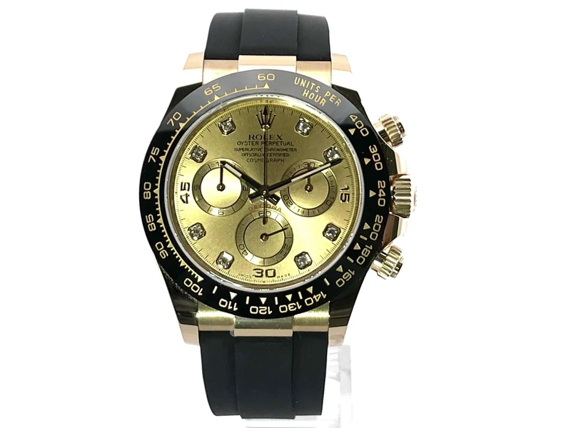 Rolex Daytona 116518LN Gelbgold Oysterflex Champagner Diamant