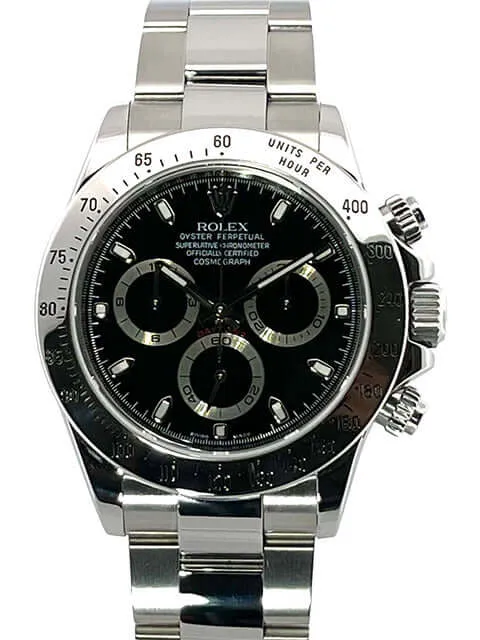 Rolex Daytona Edelstahl 116520 Schwarz LC100 aus 2009
