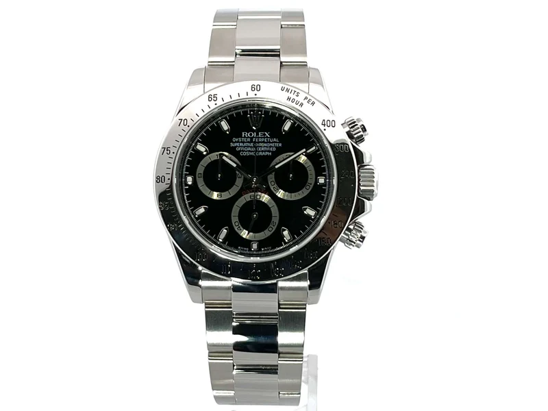 Rolex Daytona Edelstahl 116520 Schwarz LC100 aus 2009