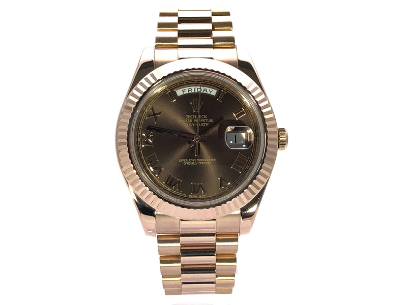 Rolex Day-Date II Everose-Gold 218235 Choco Römisch aus 2012
