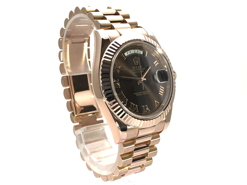 Rolex Day-Date II Everose-Gold 218235 Choco Römisch aus 2012