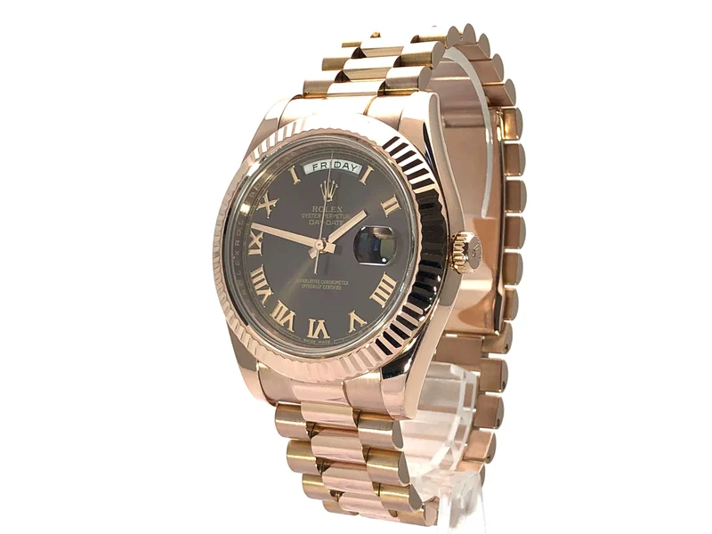 Rolex Day-Date II Everose-Gold 218235 Choco Römisch aus 2012