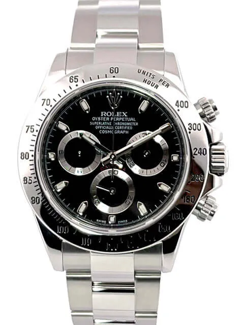 Rolex Daytona Edelstahl 116520 Schwarz aus 2015 LC100