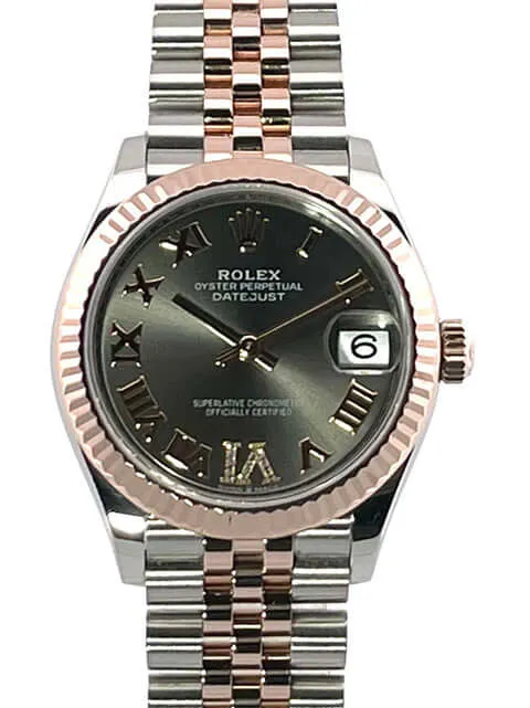 Rolex Datejust 31 Oystersteel Everose-Gold 278271 Slate R DIA Jubile-Band