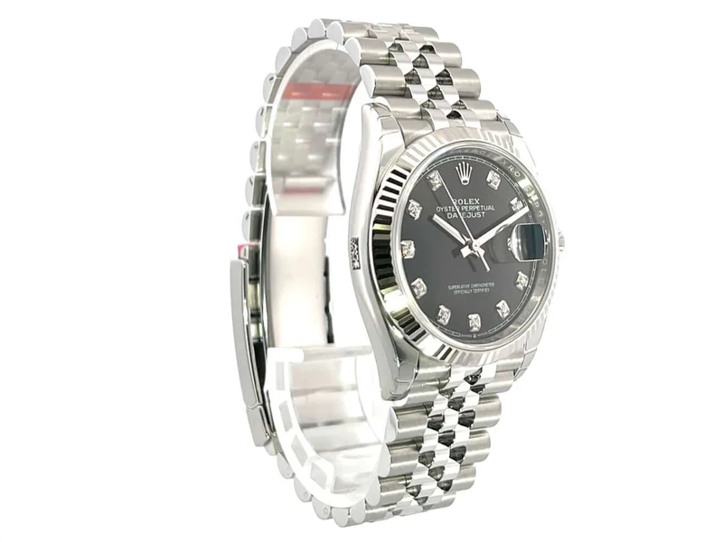 Rolex Datejust 36 Oystersteel Weißgold 126234 Schwarz DIA Jubile-Band verklebt