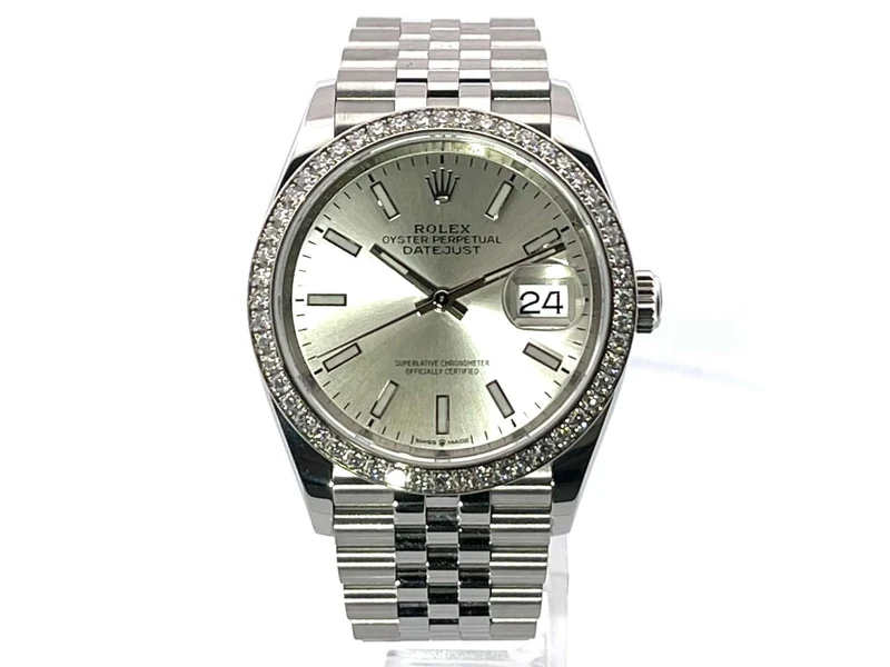 Rolex Datejust 36 Oystersteel Weißgold Diamant 126284RBR Silber Jubile-Band 2020