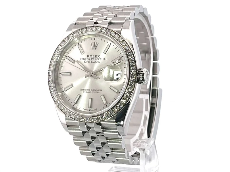 Rolex Datejust 36 Oystersteel Weißgold Diamant 126284RBR Silber Jubile-Band 2020