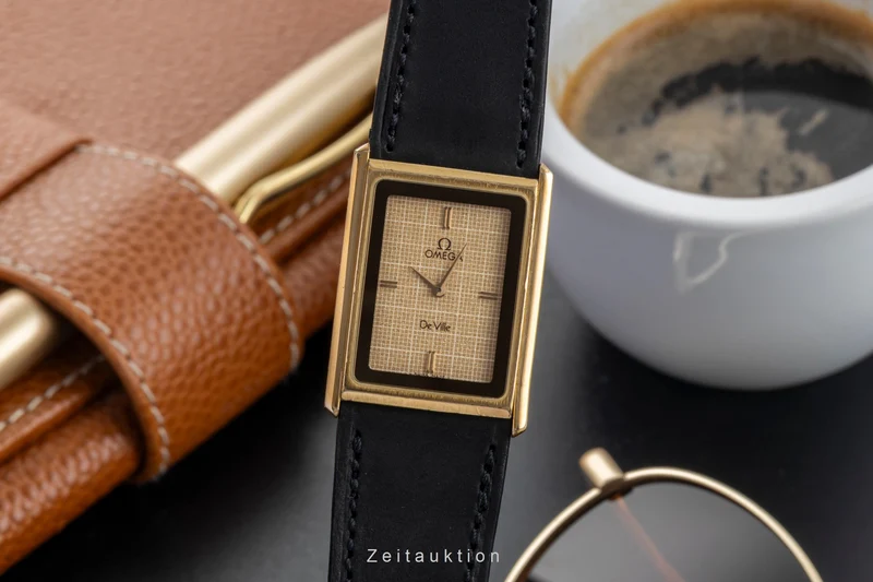 Omega De Ville gilt / steel quartz men's watch 191.0186 Vintage [2600895]