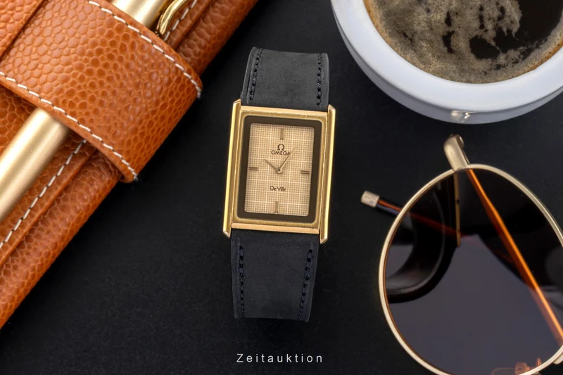 Omega De Ville gilt / steel quartz men's watch 191.0186 Vintage [2600895]